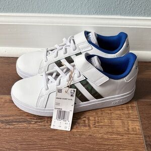 Adidas Kids Grand Court White and Blue Sneakers US 4 Eu 36
